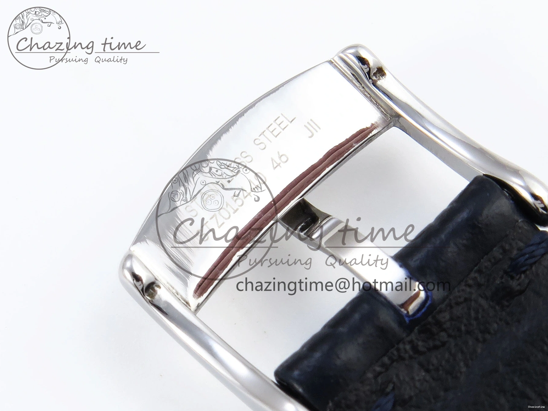 0208 Soft De Ville Date SS MKF 1:1 Best Edition Blue Dial Roman Marker on Black Leather Strap A 7745